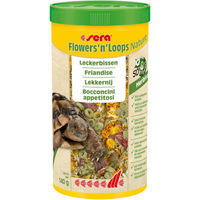 Produktbild von Sera Flowers'n'Loops Nature Leckerbissen für Schildkröten und herbivore Reptilien mit getrockneten Blüten und Loops 1000 ml - 140 g