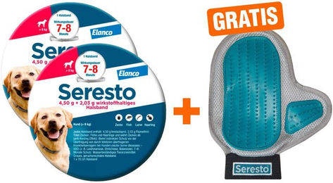 Seresto Halsband für große Hunde 2er Pack mit Pflegehandschuh – Bild 1 von 1