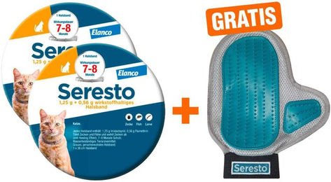 Seresto Halsband für Katzen 2 Stück Set mit Pflegehandschuh – Bild 1 von 1