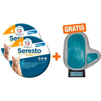 Produktbild von Seresto Halsband für Katzen 2 Stück Set mit Pflegehandschuh