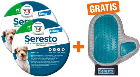 Seresto Halsband für kleine Hunde 2er Pack mit Pflegehandschuh – Bild 1 von 1