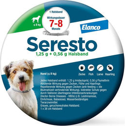 Produktbild von Seresto Halsband für Hunde kleiner Rassen bis 8kg 1,25g + 0,56g