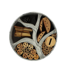 Sesua Insektenhotel aus Holz zum Aufhängen rund 30cm Braun – Bild 1 von 10