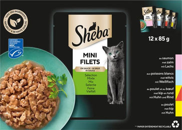 Sheba Auswahl des Küchenchefs Mini Filets in Sauce Katzenfutter 24 x 85 Gramm – Bild 1 von 1