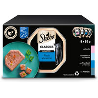 Produktbild von Sheba Classics Fisch Pastete Nasskatzenfutter für adulte Katzen 8x85g - 8 x 85 g