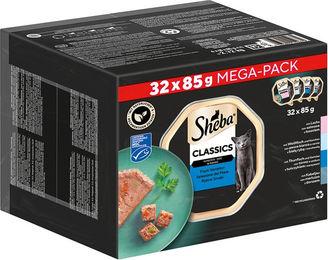 Sheba Classics in Pastete Fisch Variation MSC Katzen Nassfutter Adult Lachs Thunfisch Kabeljau 32 x 85 g - 32 x 85 g – Bild 1 von 9