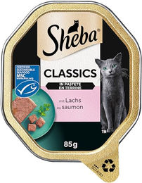 Sheba Classics Katzen Nassfutter Pastete mit Lachs Adult Getreidefrei 22 x 85g - 22 x 85 g – Bild 1 von 13