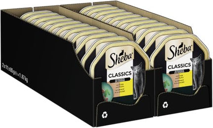 Sheba Classics Katzenfutter Pastete Ente und Huhn Adult 22 x 85 g mit hohem Fleischanteil - 22 x 85 g – Bild 1 von 13