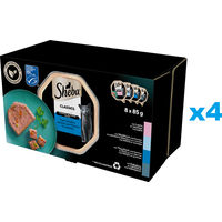 Produktbild von Sheba Classics Nassfutter für adulte Katzen mit Lachs, Weißfisch, Thunfisch und Gemüse 32x85 g - 32 x 85 g