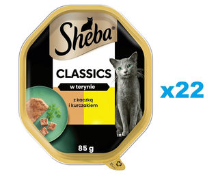 Sheba Classics Nassfutter Stückchen in Soße Ente und Huhn für adulte Katzen 22x85 g – Bild 1 von 2