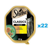 Produktbild von Sheba Classics Nassfutter Stückchen in Soße Ente und Huhn für adulte Katzen 22x85 g