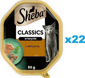 Produktbild von Sheba Classics Nassvollnahrung für adulte Katzen Wild und Lachs Paté 22x85 g - 22 x 85 g