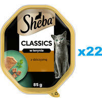 Produktbild von Sheba Classics Nassvollnahrung für adulte Katzen Wild und Lachs Paté 22x85 g - 22 x 85 g