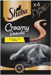 Produktbild von Sheba Creamy Snacks cremiger Katzen-Snack mit Huhn 4x12g