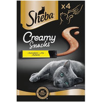 Produktbild von Sheba Creamy Snacks cremiger Katzen-Snack mit Huhn 4x12g