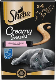Produktbild von Sheba Creamy Snacks cremiger Katzen-Snack mit Lachs 4x12g