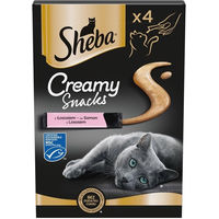 Produktbild von Sheba Creamy Snacks cremiger Katzen-Snack mit Lachs 4x12g