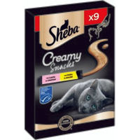 Produktbild von Sheba Creamy Snacks Katzen Leckerli Huhn und Lachs 7x 9g - 7 x 108 g
