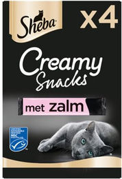 Sheba Creamy Snacks Lachs Creme Paste für Katzen 4 x 12g – Bild 1 von 2
