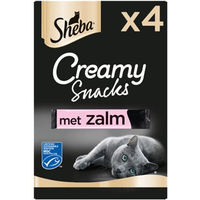 Produktbild von Sheba Creamy Snacks Lachs Creme Paste für Katzen 8 x 12g