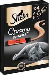 Sheba Creamy Snacks Paste mit Rind für erwachsene Katzen 44 x 12 g - 44 x 12 g – Bild 1 von 3