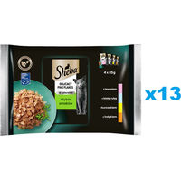 Produktbild von Sheba Delicacy Fine Flakes Katzen Nassfutter für Adult Katzen mit Lachs Weißfisch Huhn und Truthahn in Gelee 52x85g - 52 x 85 g
