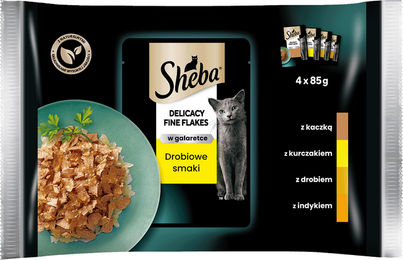 Produktbild von Sheba Delicacy in Jelly Katzen Nassfutter Mischpackung mit Ente, Huhn und Geflügel 4 x 0.085 kg - 4 x 85 g