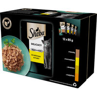 Produktbild von Sheba Delicacy Katzennassfutter für adulte Katzen mit Ente Huhn und Geflügel in Gelee 12 x 85g Beutel - 12 x 85 g