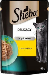 Produktbild von Sheba Delicacy Nassvollnahrung für adulte Katzen mit Hühnerstückchen in Gelee 85g - 85 g