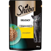 Produktbild von Sheba Delicacy Nassvollnahrung für adulte Katzen mit Hühnerstückchen in Gelee 85g - 85 g