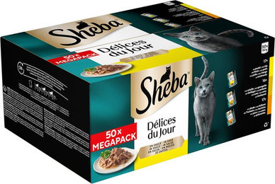 Sheba Delices du Jour Katzen Nassfutter Geflügel Stückchen in Sauce 50 x 50 g – Bild 1 von 3
