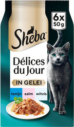Sheba Délices du Jour Katzenfutter mit Thunfisch, Lachs und Weißfisch in Gelee – Bild 1 von 2