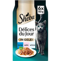Produktbild von Sheba Délices du Jour Katzenfutter mit Thunfisch, Lachs und Weißfisch in Gelee