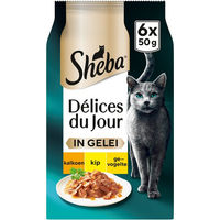 Produktbild von Sheba Délices du Jour Katzenfutter Stückchen in Gelee Truthahn Huhn und Geflügel