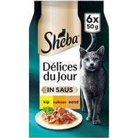 Produktbild von Sheba Délices du Jour Katzenfutter Stückchen in Sauce Huhn Truthahn und Ente