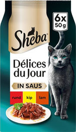Sheba Délices du Jour Katzenfutter Stückchen in Sauce mit Rind, Huhn und Lamm – Bild 1 von 2
