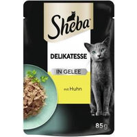 Produktbild von Sheba Delikatesse Stückchen in Gelee Huhn für erwachsene Katzen 28 x 85 g - 24 x 85 g