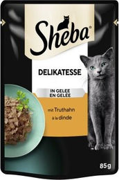 Sheba Delikatesse Stückchen in Gelee Truthahn für Katzen 28x85 g - 28 x 85 g – Bild 1 von 3