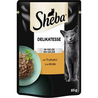 Produktbild von Sheba Delikatesse Stückchen in Gelee Truthahn für Katzen 28x85 g - 28 x 85 g