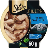 Produktbild von Sheba Filets Katzenfutter Huhn mit Thunfisch 16 x 60 g