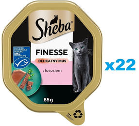 Produktbild von Sheba Finesse Lachs Mousse Nassfutter für adulte Katzen 22x85 g - 22 x 85 g
