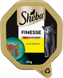 Produktbild von Sheba Finesse Mousse Huhn Nassvollnahrung für adulte Katzen 85 g - 85 g