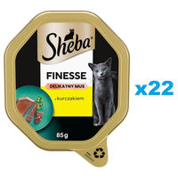Produktbild von Sheba Finesse Nassfutter Huhn Mousse für adulte Katzen 22x85 g ohne Farb- und Aromastoffe - 22 x 85 g