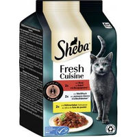 Produktbild von Sheba Fresh Cuisine Taste of Paris Katzen Nassfutter Adult Rind Weißfisch und Huhn in Sauce 6 x 50 g - 6 x 50 g