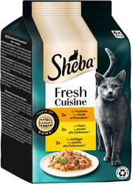 Sheba Fresh Cuisine Taste of Rome Katzen Nassfutter Adult Truthahn Huhn und Geflügel in Sauce 6 x 50 g - 6 x 50 g – Bild 1 von 4