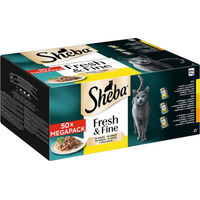 Produktbild von Sheba Fresh & Fine Katzen Nassfutter Multipack mit Huhn, Geflügel und Truthahn in Sauce, 50 x 50 g - 50 x 50 g