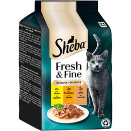 Sheba Fresh & Fine Katzen Nassfutter Stückchen in Sauce Huhn Truthahn & Ente 36x 50 g – Bild 1 von 6