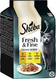 Sheba Fresh & Fine Katzen Nassfutter Truthahn, Huhn & Geflügel in Gelee für erwachsene Katzen 6 x 50 g - 6 x 50 g – Bild 1 von 5