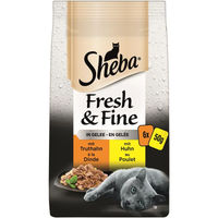 Produktbild von Sheba Fresh & Fine Katzen Nassfutter Truthahn und Huhn 6x50g - 6 x 50 g