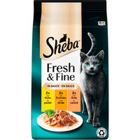 Produktbild von Sheba Fresh & Fine Katzenfutter Stückchen in Sauce Huhn Truthahn Ente Adult 6 x 50 g - 6 x 50 g